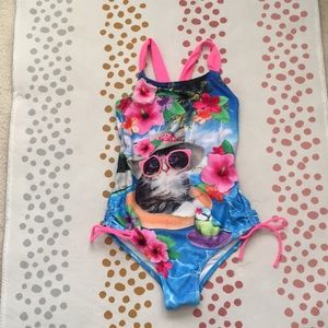 Adjustable one piece girls swim suit